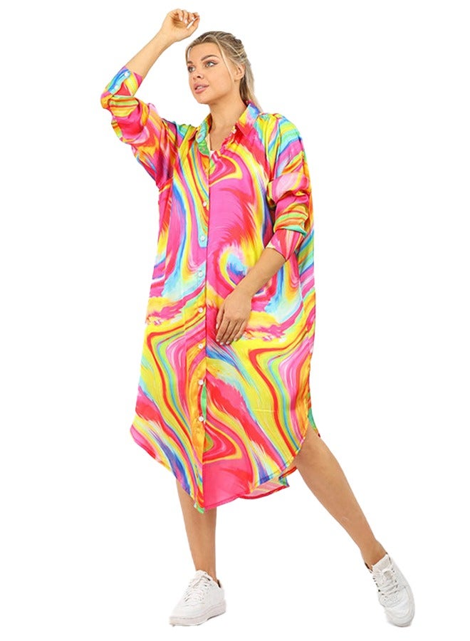 Zmurud Silky Satin Blouse - Printed  - Image 3