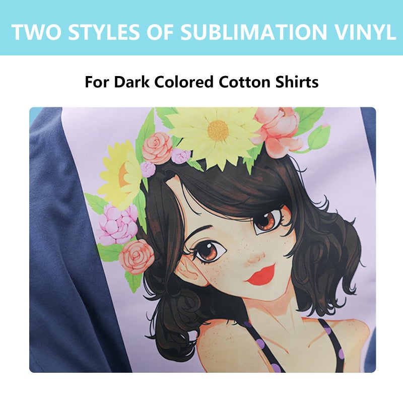 HTVRONT نقل الحرارة HTV للأقمشة الداكنة/الفاتحة - فينيل نقل الحرارة غير اللامع 12" × 30 قدم - فراغات نقل الحرارة للقمصان/الحقيبة/القبعة/الوسادة - Image 3