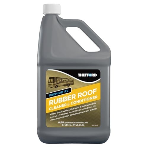 Thetford Premium RV Rubber Roof Cleaner - Non-Toxic, Non-Abrasive RV roof detergent 64 oz - Thetford 96016 - Image 1