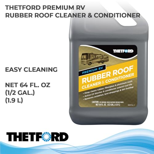 Thetford Premium RV Rubber Roof Cleaner - Non-Toxic, Non-Abrasive RV roof detergent 64 oz - Thetford 96016 - Image 2