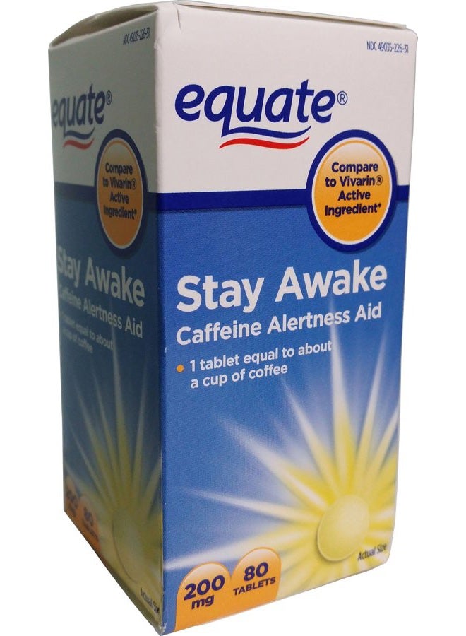 Equate مساعد اليقظة بالكافيين، 80 قرص، 200 ملغ - Image 1