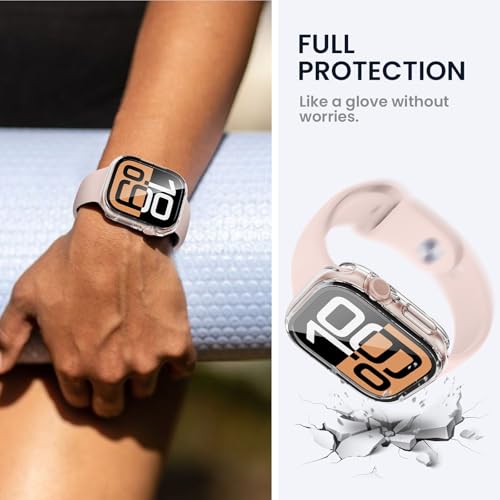 Tensea (2 in 1) for Waterproof Apple Watch Screen Protector Case Series 11/10 42mm Accessories, 360 Front and Back, iWatch PC Face Cover with Tempered Glass for Women Men, 42 mm - Image 5