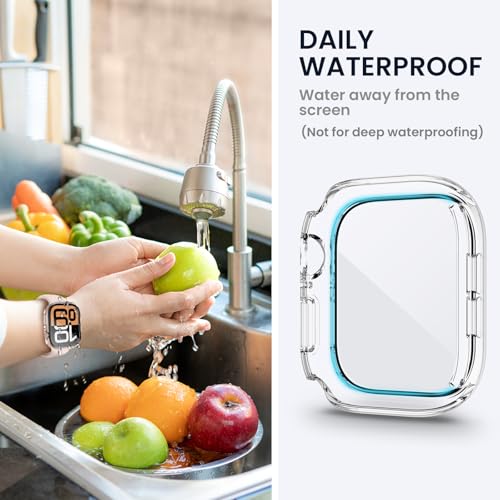Tensea (2 in 1) for Waterproof Apple Watch Screen Protector Case Series 11/10 42mm Accessories, 360 Front and Back, iWatch PC Face Cover with Tempered Glass for Women Men, 42 mm - Image 4