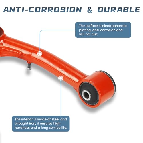 Autsurles Front Upper Control Arms with Ball Joint for Toyota Tundra 2007-2021, for Toyota Sequoia 2008-2022, Adaption 2-4" Lift Suspension Kit Adjustable Control Arm, Replacement Factory Suspension Arms 2 PCS - Image 4