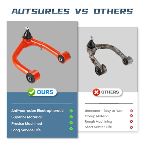 Autsurles Front Upper Control Arms with Ball Joint for Toyota Tundra 2007-2021, for Toyota Sequoia 2008-2022, Adaption 2-4" Lift Suspension Kit Adjustable Control Arm, Replacement Factory Suspension Arms 2 PCS - Image 3