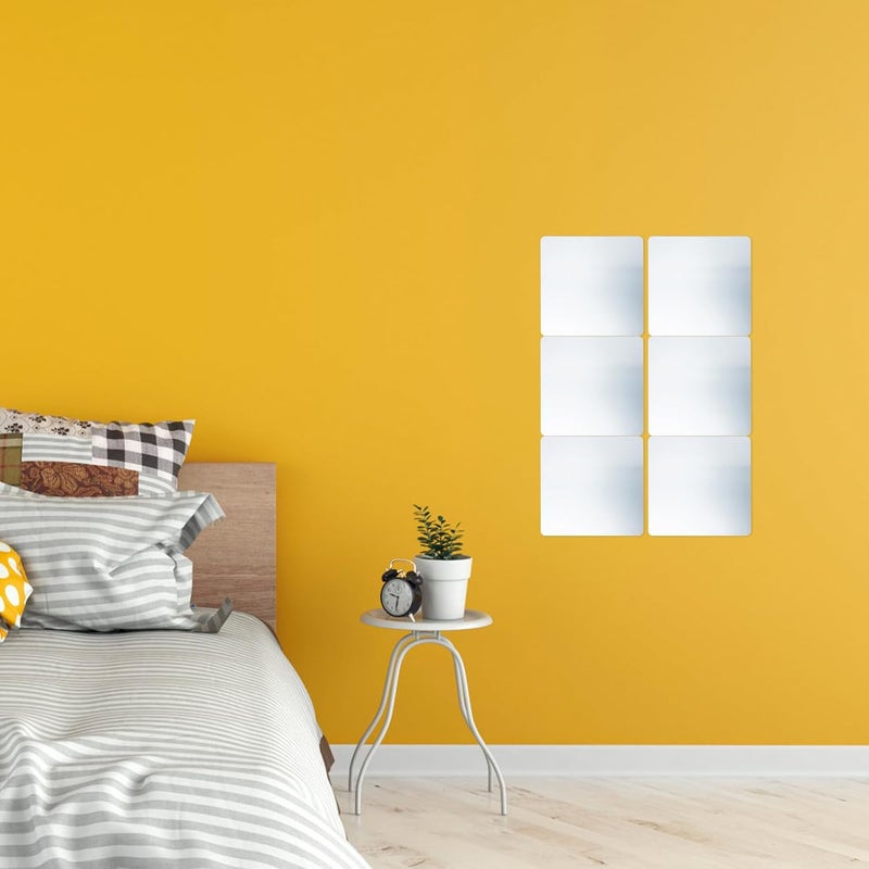 12pcs Acrylic Mirror Wall Stickers DIY Adhesive Rounded Corners for Closet and Doors, Waterproof Mirror Decal for Wall Decoration, Fashionable and Chic Tile Stickers - Image 4