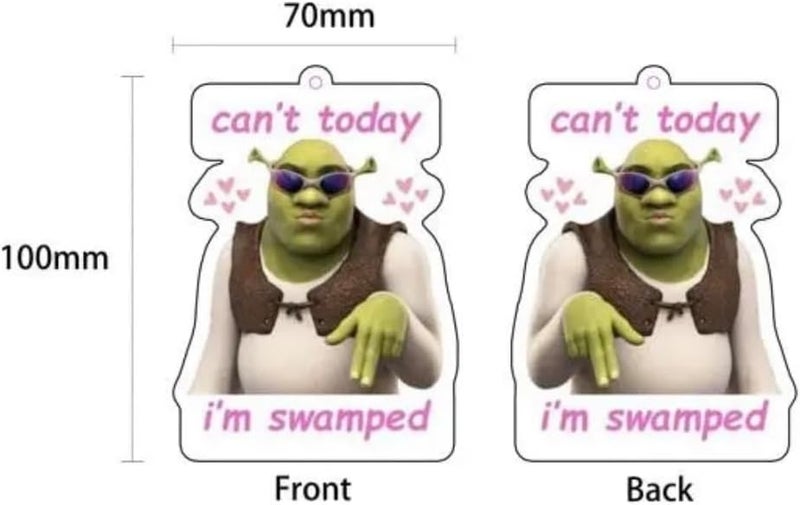 Funny 'Can't Today, I'm Swamped' Car Air Freshener with Hearts - Image 2