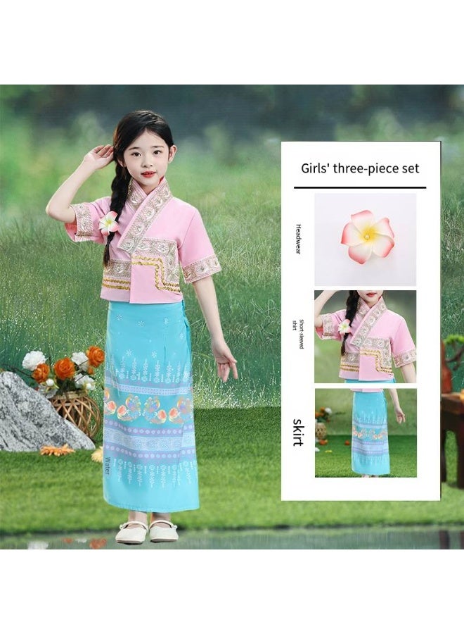 general Chinese Girls Top Skirt Dress Clothing headwear Outfit 3 pcs SET - Image 1