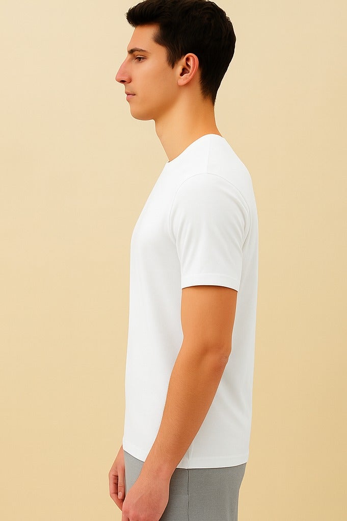 Bambelle Essential White T-Shirt for Men – Premium Pima Cotton Comfort - Image 3