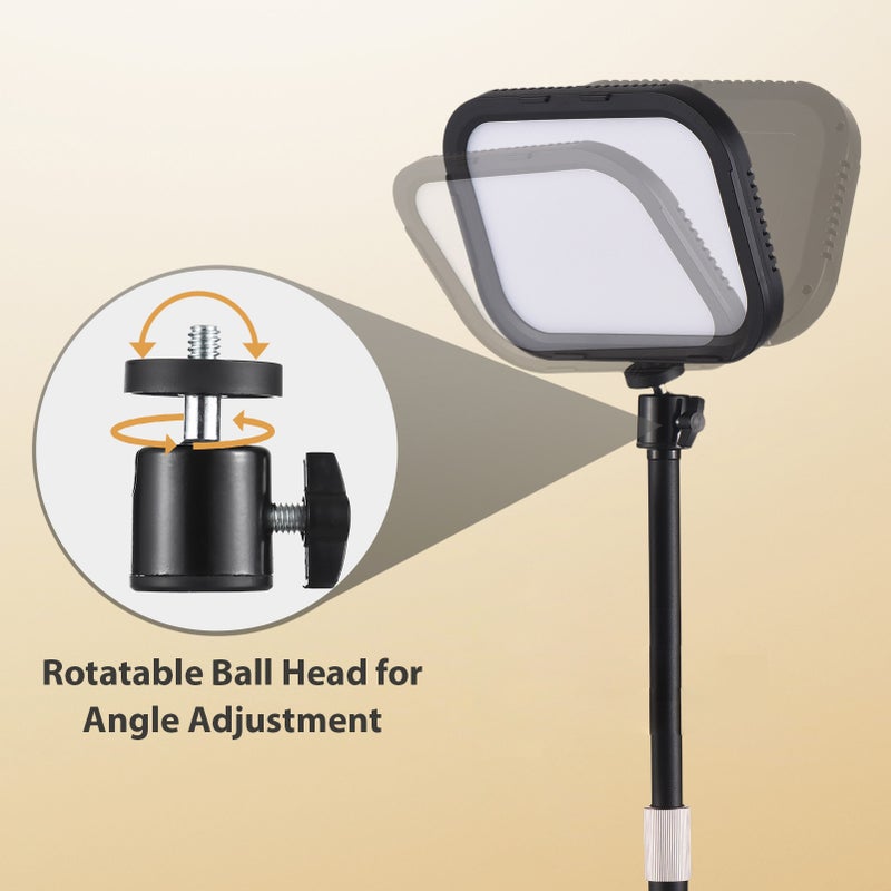 1 Packs Desktop LED Video Light Panel 12W Video Conference Light for Zoom Meeting 3000K-6500K Photography Fill Light with Adjustable Light Stand Phone Holder USB Powered for Computer - Image 5