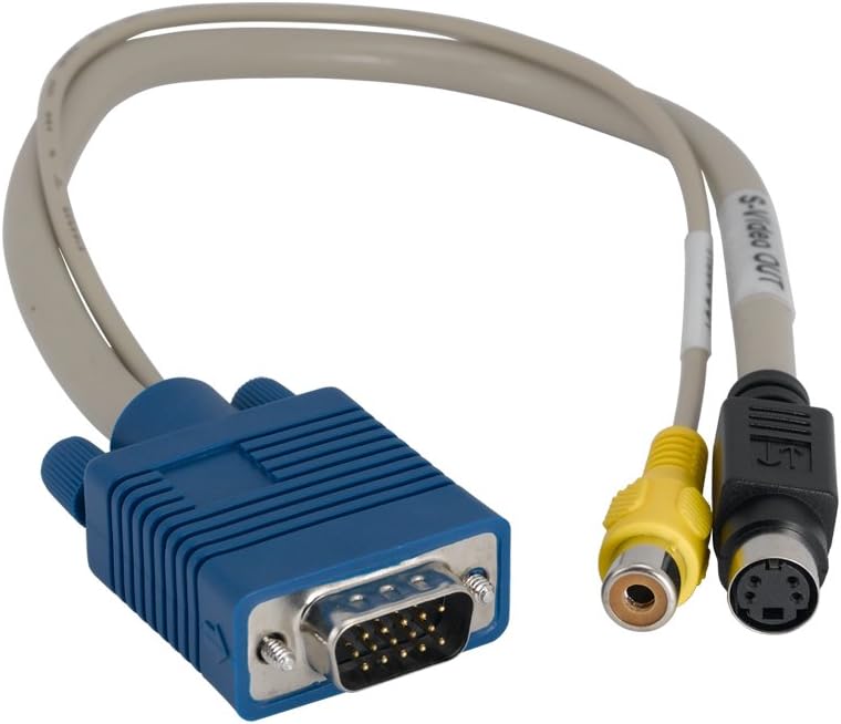 ZC7AF2MF-01 Video Card to S-Video & TV Adapter Cable, HD15M to MD4F + RCA F 12", 28AWG, OD:7.0mm