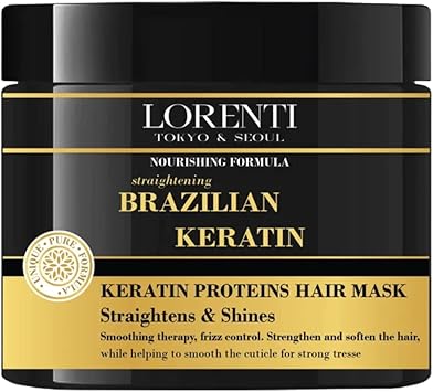 LORENTI قناع الشعر العميق لورينتي 500 مل للشعر الجاف التالف الكثيف المجعد يحتوي على فيتامين B7 بروتينات لتحقيق توازن وترطيب الشعر 169 أونصة سائلة كيراتين برازيلي - Image 1