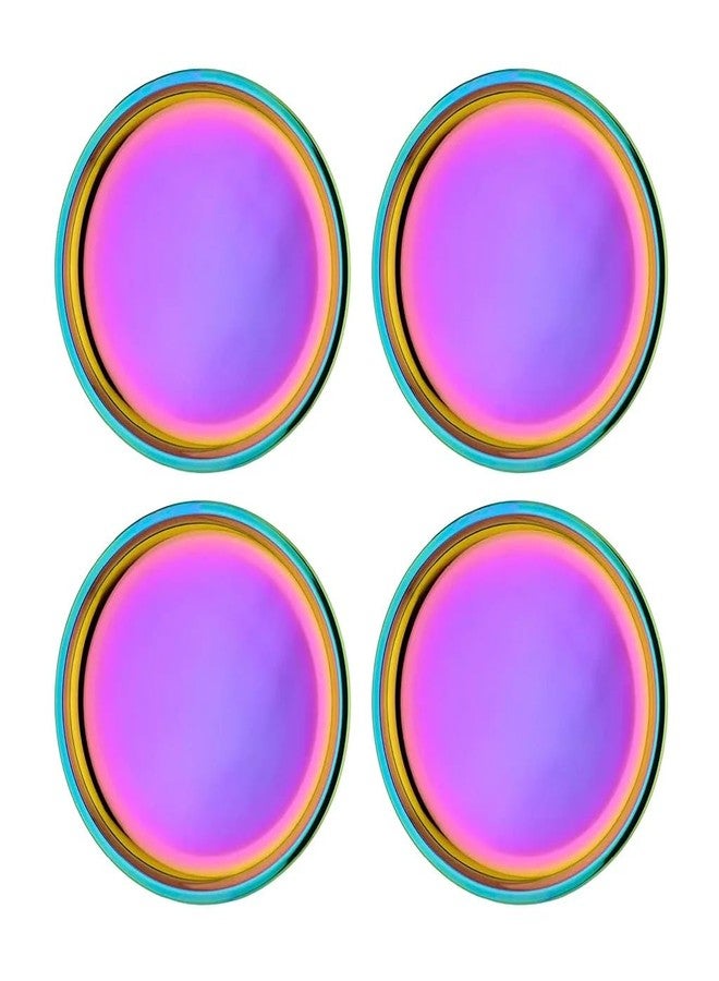 Ahimsa Purposeful Plates | Stainless Steel Plates for Kids | Toddler Plates | Dinner Plates | 100% BPA Free & Dishwasher Safe | Rainbow Plates (Pack of 4) - Image 1