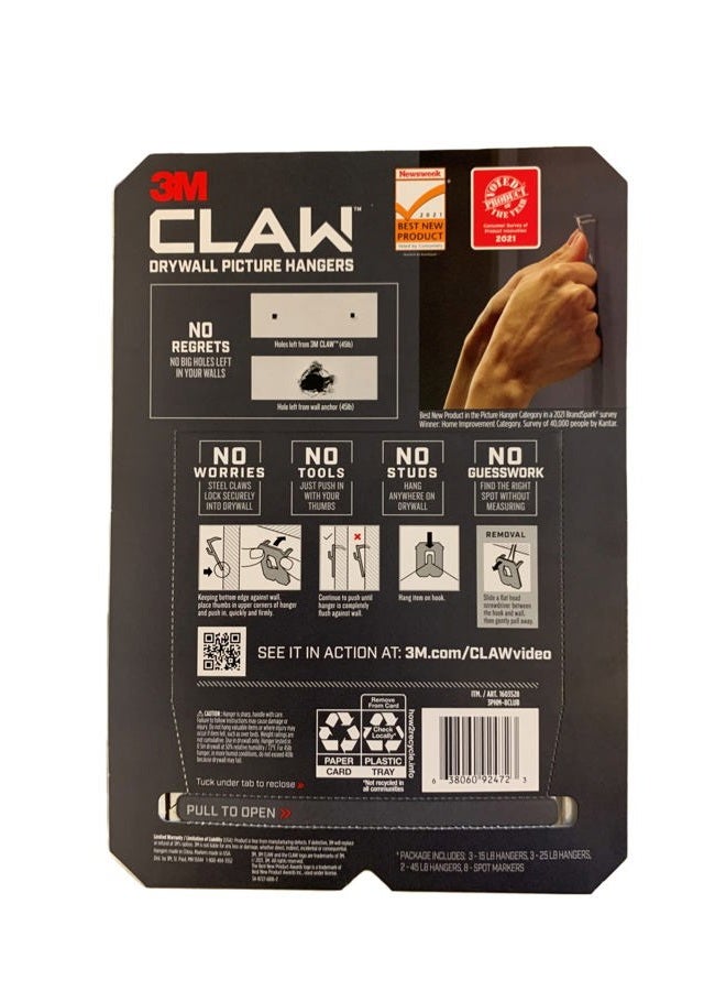 3M Claw Drywall Picture Hangers, 8 Hangers - Image 1