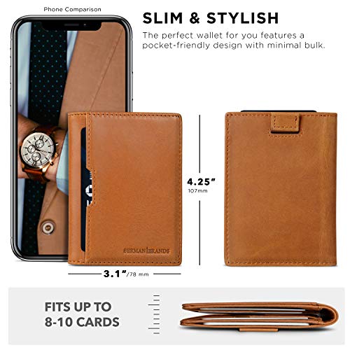 SERMAN BRANDS - Wallets for Men Slim Mens leather RFID Blocking Minimalist Card Front Pocket Bifold Travel Thin (California Desert 5.0) - Image 3