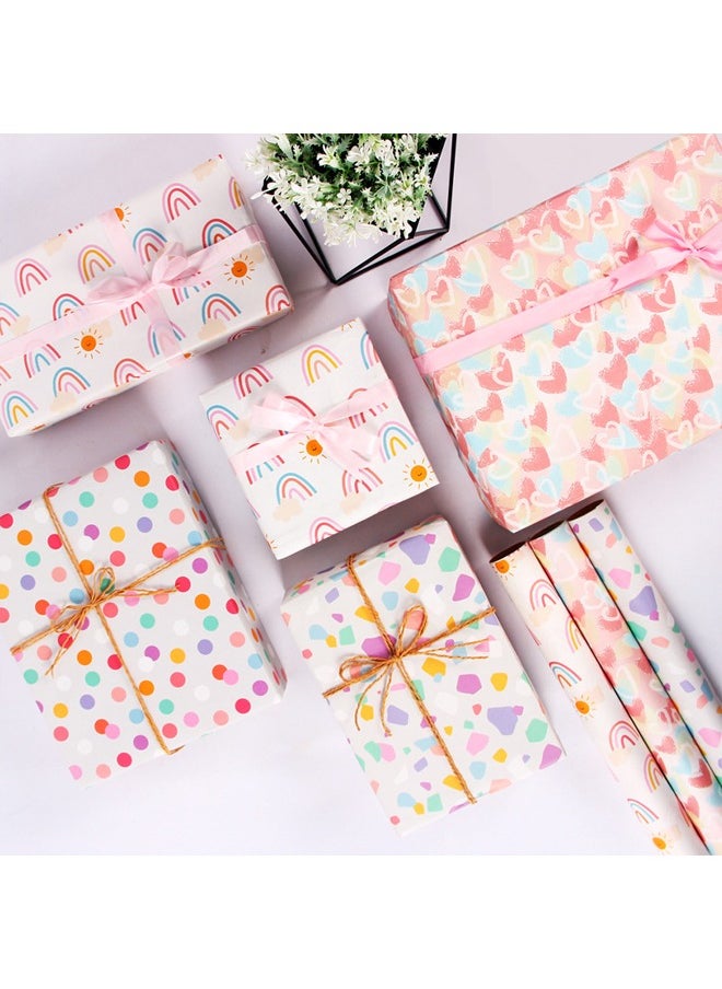 Zeemey 4 Sheets Gift Wrapping Paper With Accessories,Holiday Gift Wrapping Paper,Birthday Gift Box Gift Wrapping DIY, Gift Wrapping Paper for Birthday, Holiday, Wedding, Party,Kids Gift Wrapping (70cmX50cm)  - Image 2