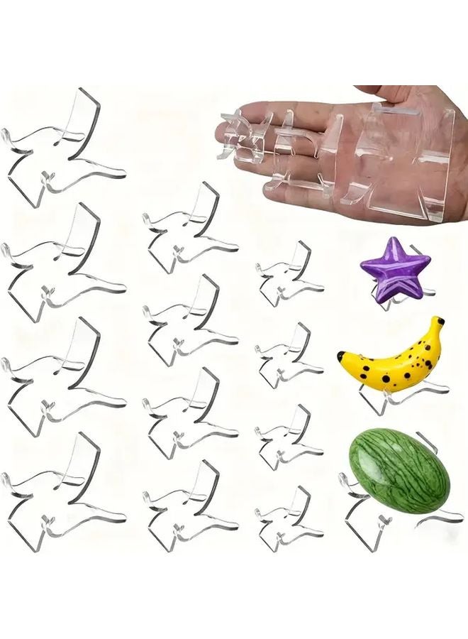 12PCS Mini Acrylic Easel Stands 3 Sizes Rock Display Base For Crystals Minerals - Image 3