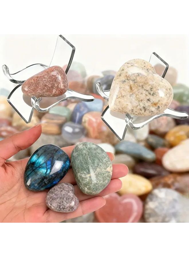 12PCS Mini Acrylic Easel Stands 3 Sizes Rock Display Base For Crystals Minerals - Image 4