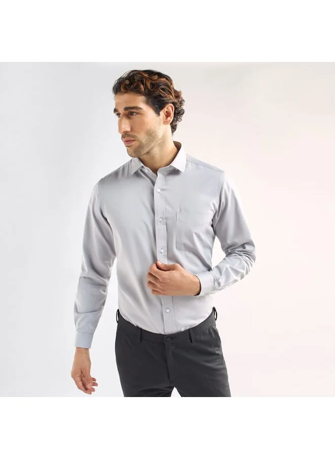 FAV Regular Fit Solid Shirt with Long Sleeves