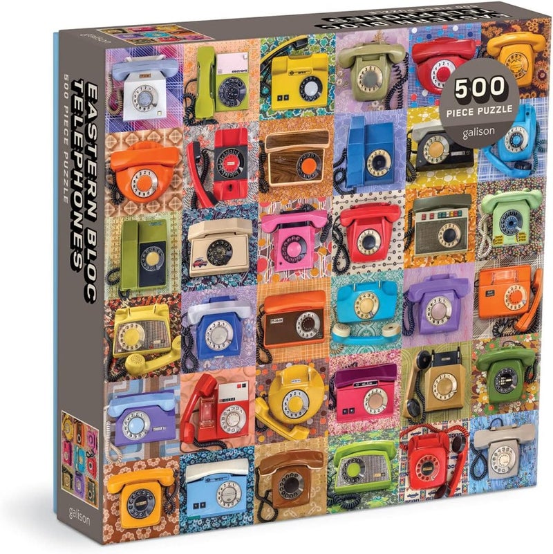 Galison Eastern Bloc Telephones 500 Piece Puzzle from - 500 Piece Puzzle Featuring Photography from Troy Litten, Thick and Sturdy Pieces, Fun Family Activity - Image 1