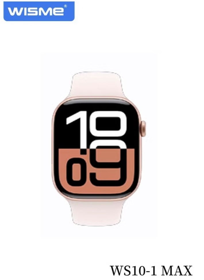WISME WS10-1 MAX Multi-Functional Smartwatch with 7 Pairs of Straps and Charging Cable – Stylish Smartwatch for Ladies and Gents, Gold  - Image 2