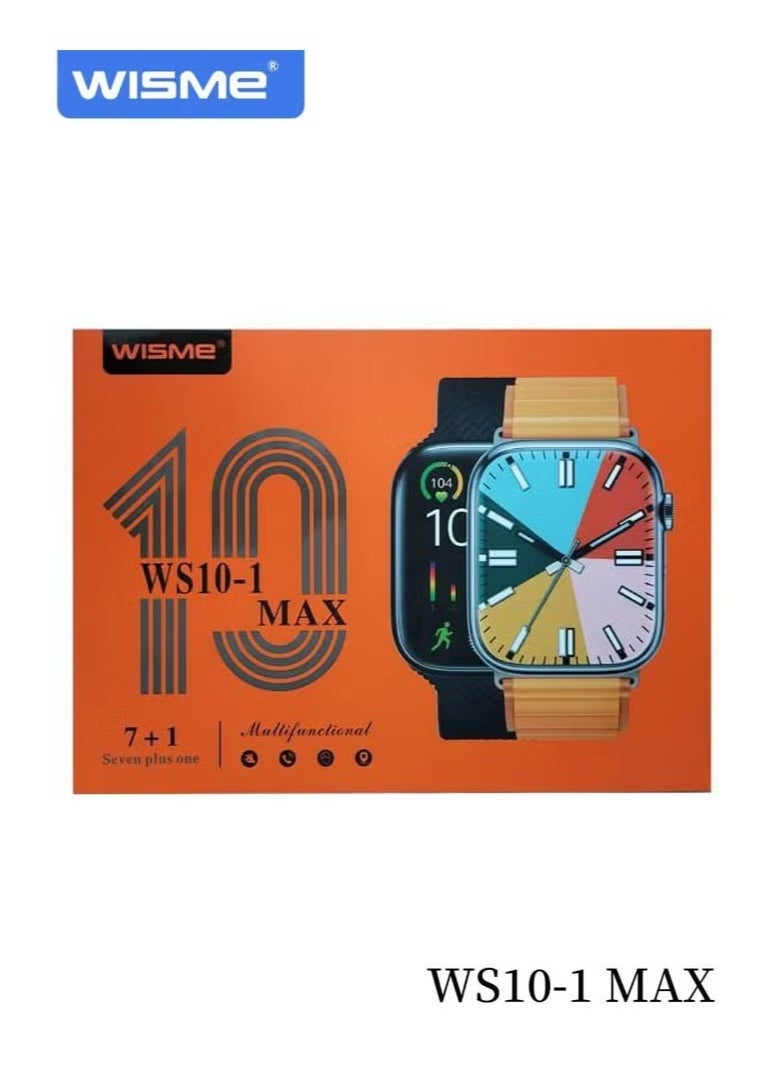 WISME - WS10-1 MAX Multi-Functional Smartwatch with 7 Pairs of Straps and Charging Cable – Stylish Smartwatch for Ladies and Gents, Gold - Image 1