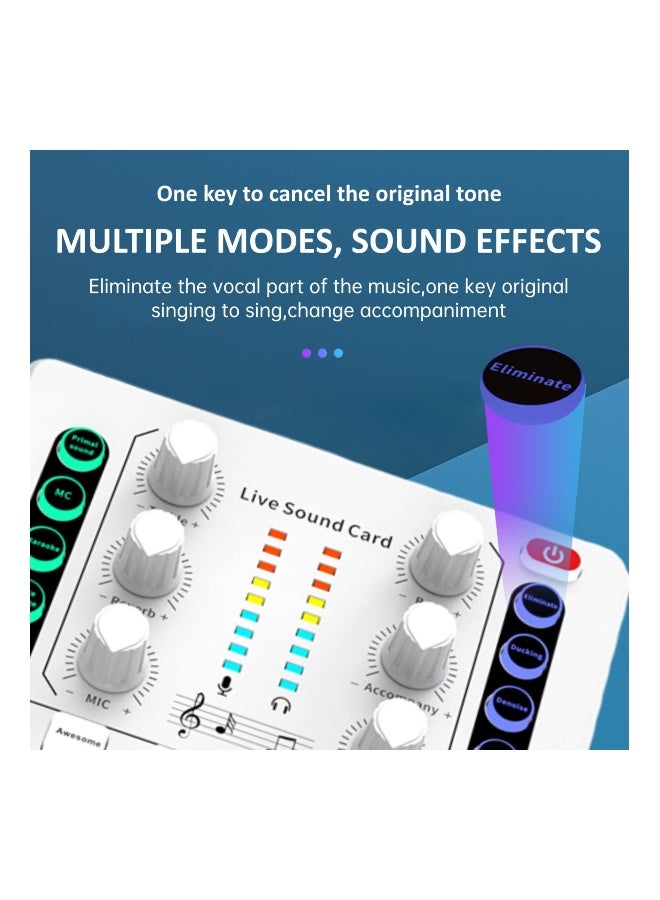 Mini Audio Mixer Sound Card for PC, Phone, PS4, Xbox, and Switch - Voice Changer for DJ Mixing, Podcasting, Karaoke Singing, and Music Recording. Perfect for Live Broadcasts!