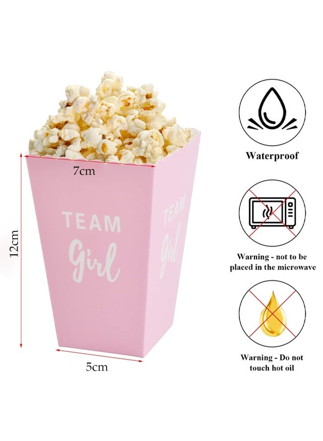 DUNISO 50pcs Popcorn Containers, Small Paper Bags, Paper Baskets, Party Gender Reveal Boxes, Blue And Pink For Birthday Wedding Movie Theater Popcorn Boxes - Image 2