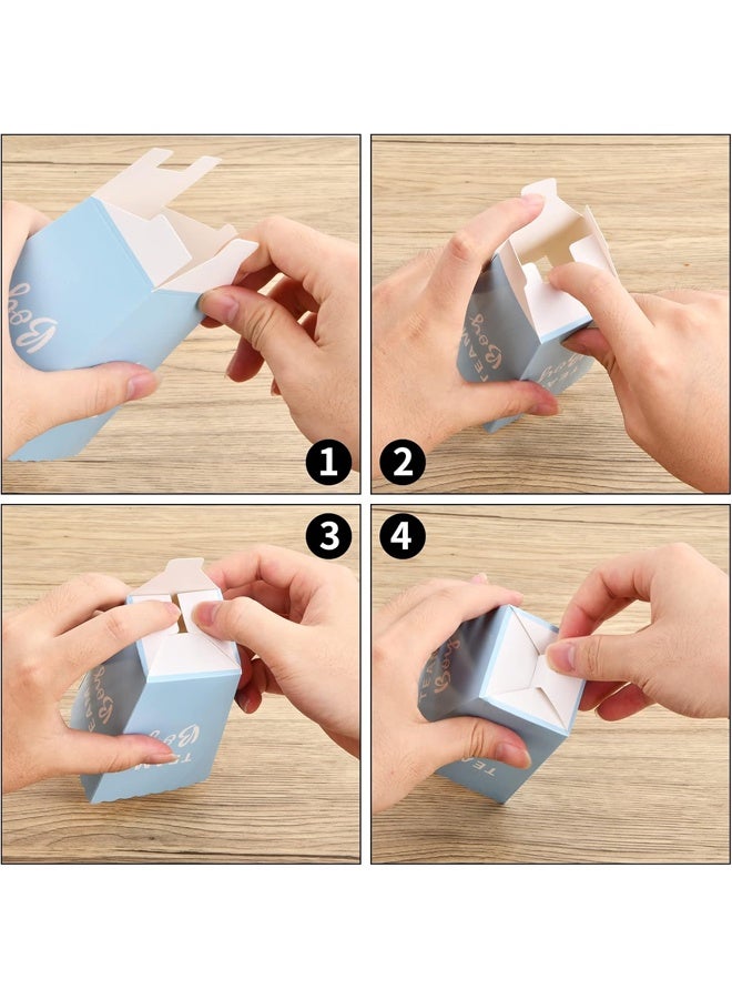 DUNISO 50pcs Popcorn Containers, Small Paper Bags, Paper Baskets, Party Gender Reveal Boxes, Blue And Pink For Birthday Wedding Movie Theater Popcorn Boxes - Image 4