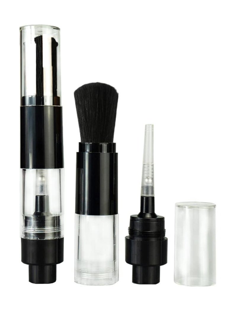 KASTWAVE Refillable Powder Brush, Portable Blush Brush, Refillable Loose Powder Bottle Jars, Suitable for Tint Blush Makeup,Highlight, Contour (Black) - Image 1