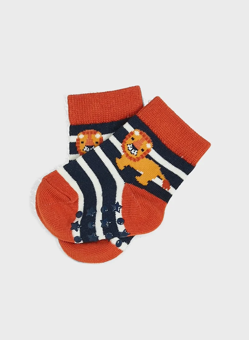 JoJo Maman Bebe Kids 3 Pack Safari Socks