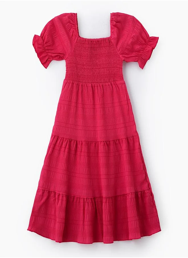 بيبي كلو Pink Puff Sleeve Maxi Dress