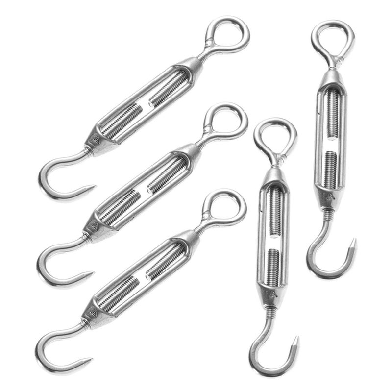 Stainless Steel 304 Turnbuckles M5 with Hook and Eye for Wire Rope Tensioning Heavy Duty - Image 2