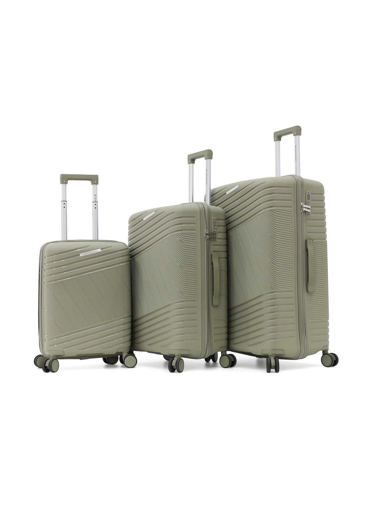 GIORDANO Unbreakable Hardshell PP Luggage Set with 8 Wheels Thick Shell ...