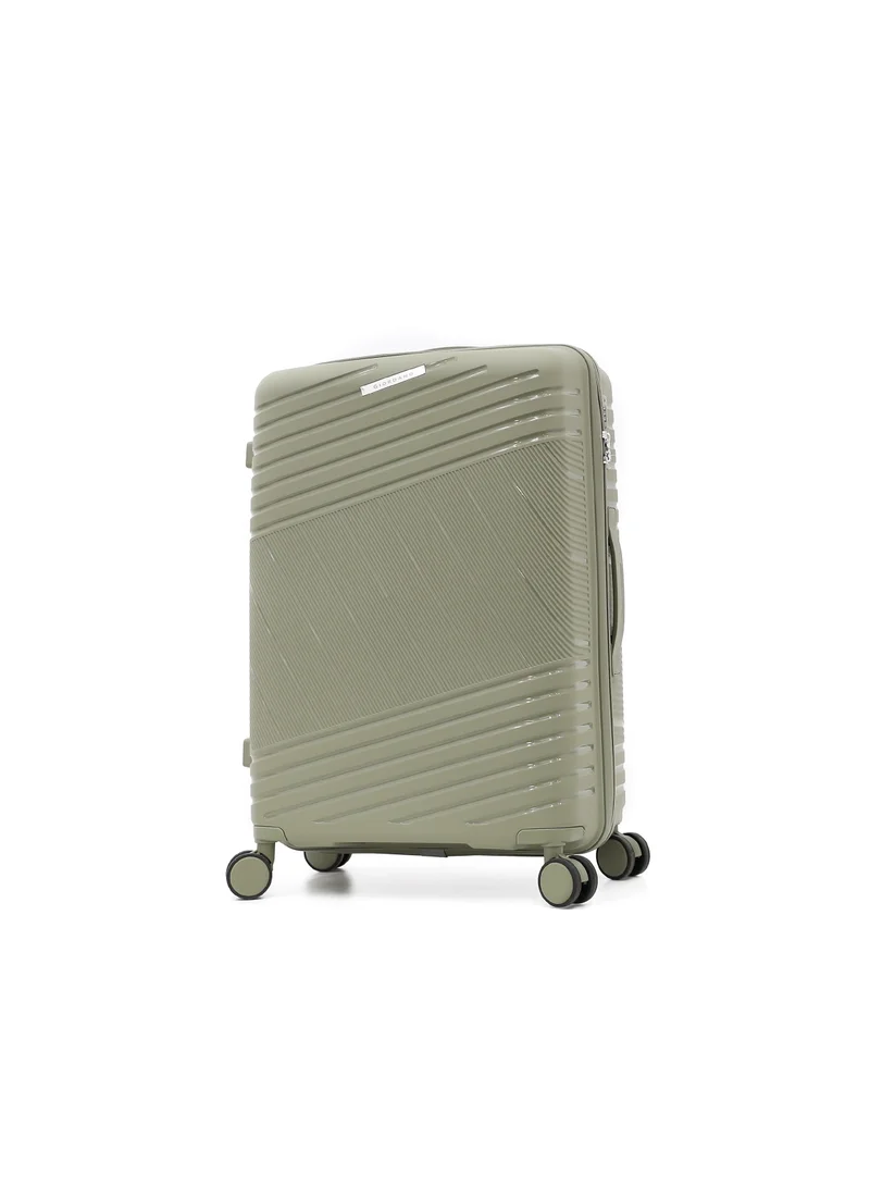 جيوردانو Unbreakable Hardshell PP Luggage Set with 8 Wheels Thick Shell Multi Layer PP 3 Pieces Set, 20, 24, 28 Inch (Olive)