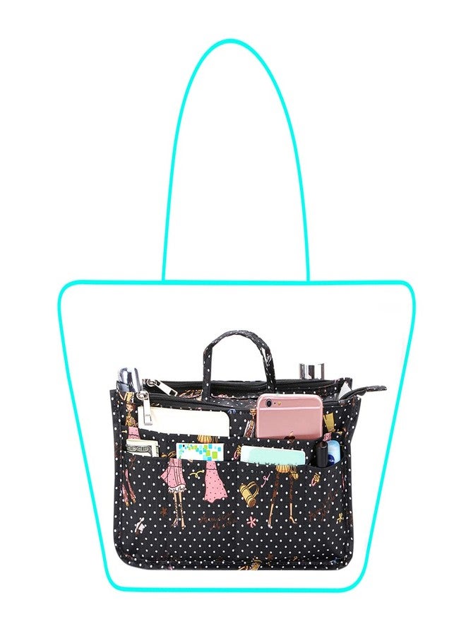 بي تي سكاي منظم حقائب يد مطبوع من BTSKY - منظم حقائب يد داخلي عالي السعة بـ 13 جيبًا مع مقبض بتصميم عصري - Image 2