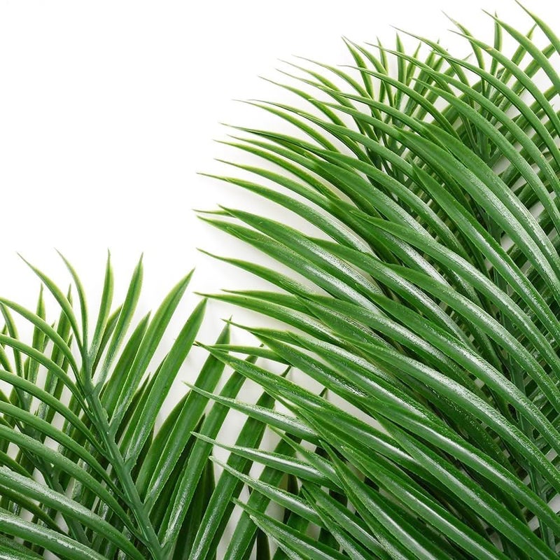 Antspirit 24pack Palm Leaves Branches for Palm Sunday Artificial Plants Fake Palms Frond Tropical Plant for Floral Arrangement Hawaiian Jungle Beach Wedding Party (24, Green) - Image 4