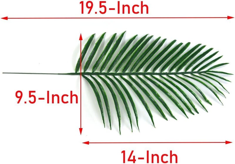 Antspirit 24pack Palm Leaves Branches for Palm Sunday Artificial Plants Fake Palms Frond Tropical Plant for Floral Arrangement Hawaiian Jungle Beach Wedding Party (24, Green) - Image 5