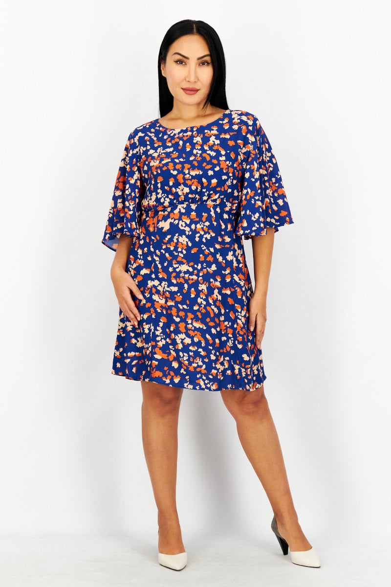 NA-KD فستان ميدي مطبوع بالكامل للنساء، متعدد الألوان - Image 2