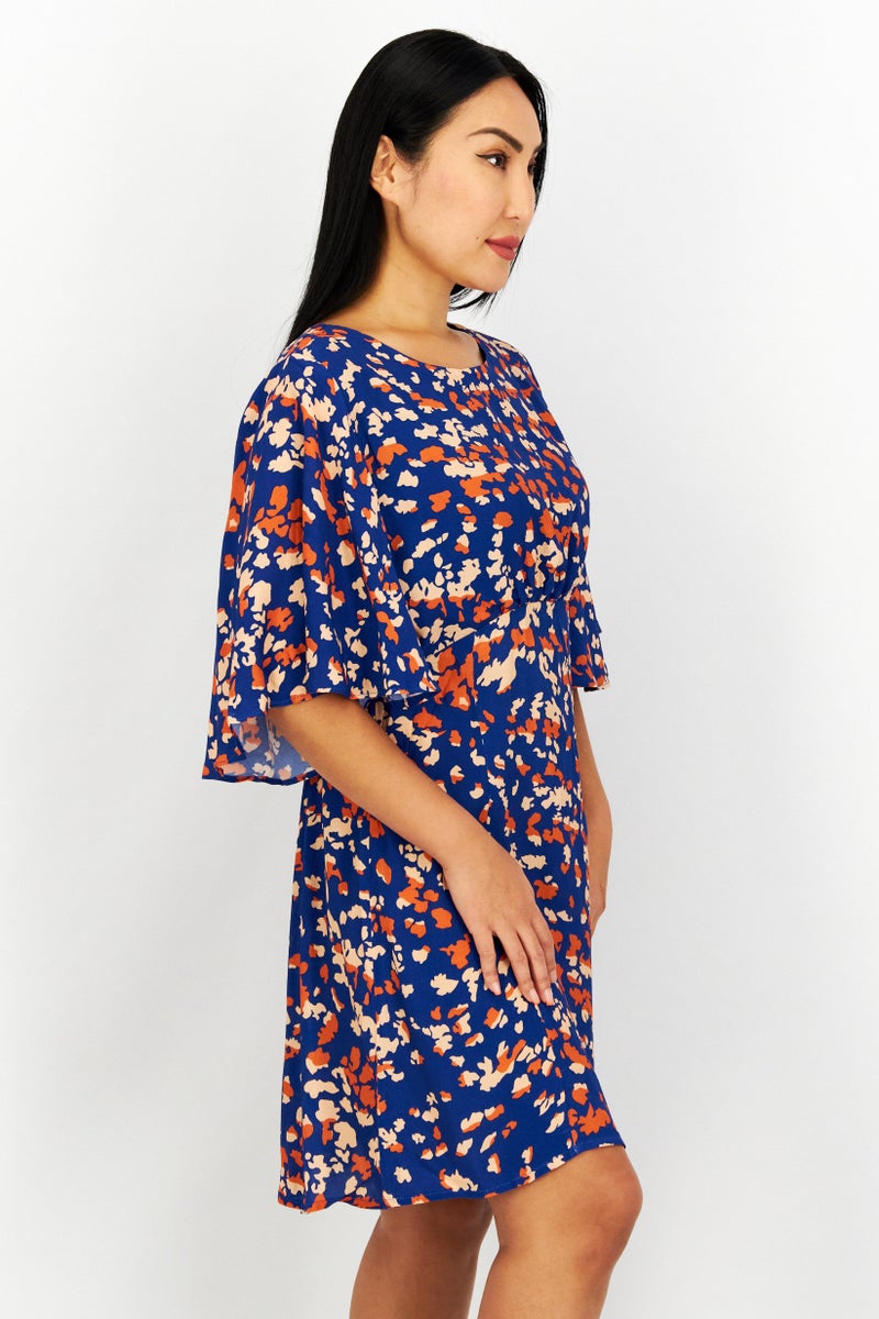 NA-KD فستان ميدي مطبوع بالكامل للنساء، متعدد الألوان - Image 4