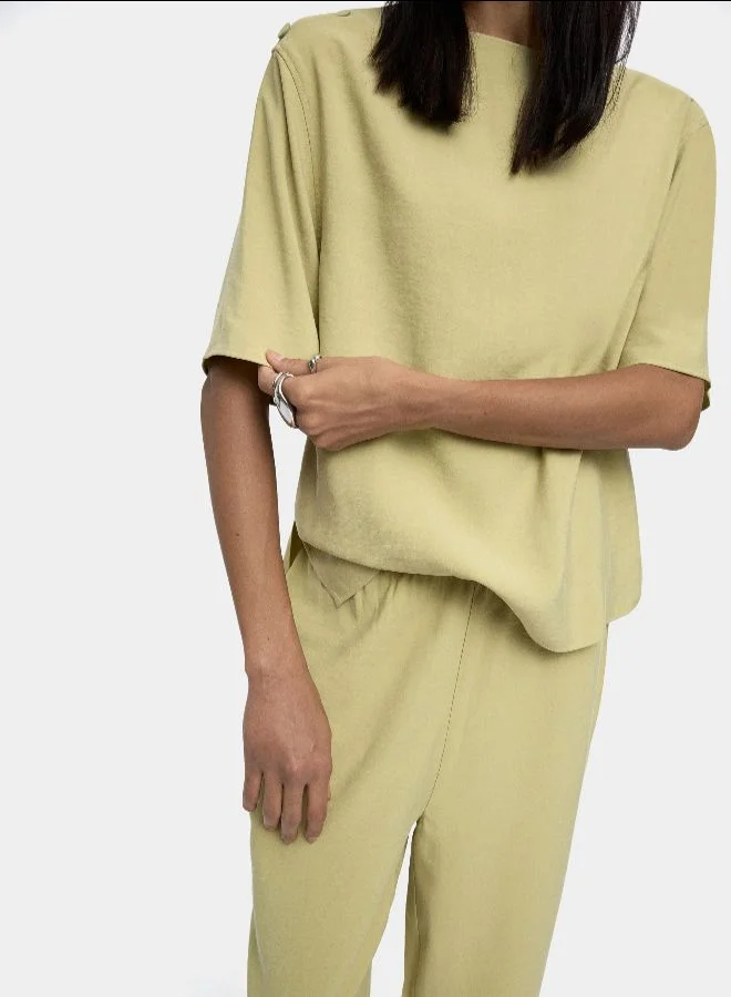 PARFOIS T-Shirt Mit Knopfdetail