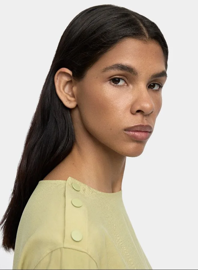 PARFOIS T-Shirt Mit Knopfdetail