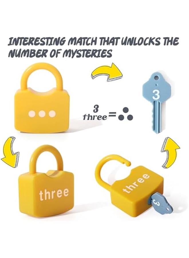 Kids Learning Locks with Keys Numbers Matching  Counting Montessori Educational Toys for Ages 3 yrs+ Boys and Girls Preschool Games Gifts - Image 3