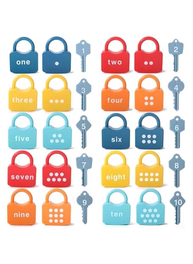 Kids Learning Locks with Keys Numbers Matching  Counting Montessori Educational Toys for Ages 3 yrs+ Boys and Girls Preschool Games Gifts - Image 2