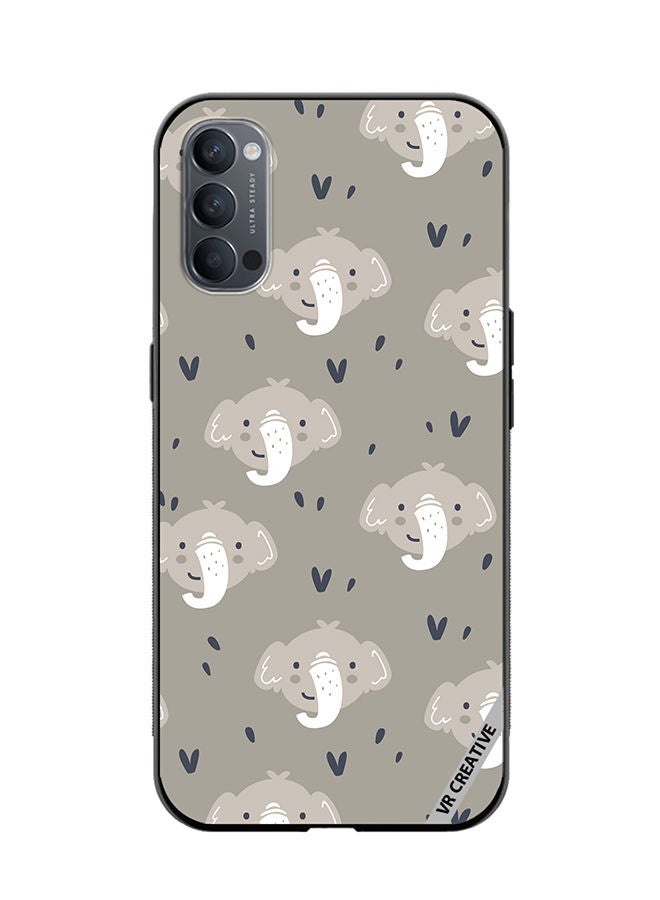 VR CREATIVE Protective Case Cover For Oppo Reno4 Pro 5G Elephant Design Multicolour - Image 1