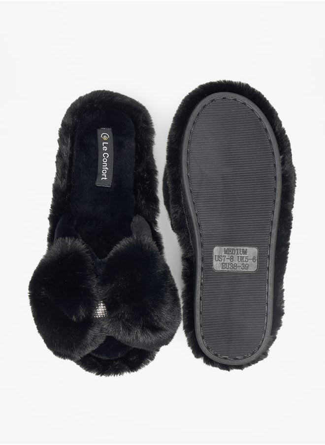 Le Confort Faux Fur Textured Bedroom Slippers 