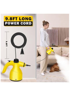 Gogoya 1000W Handheld Steam Cleaner - High Temperature Pressurized Portable Cleaner with 9 Accessories for Kitchen, Bathroom, Car, Sofa, Windows | Multifunctional & Lightweight,Yellow  - Image 5