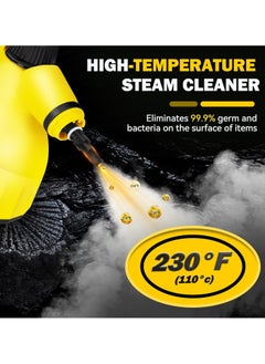 Gogoya 1000W Handheld Steam Cleaner - High Temperature Pressurized Portable Cleaner with 9 Accessories for Kitchen, Bathroom, Car, Sofa, Windows | Multifunctional & Lightweight,Yellow  - Image 4