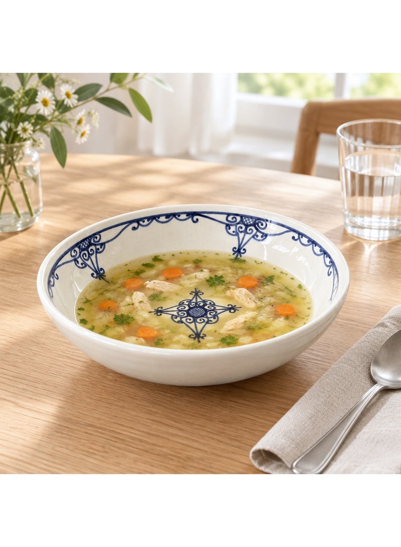 AKDC Slama Ceramic Soup Plate Off-White - 23cm - Image 2