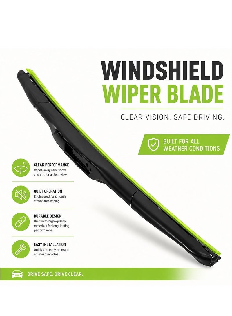 Hansa Parts 16 Inch 410mm Hybrid Windshield Wiper Blade, Universal Car Wiper Blade, Silicone Coated Rubber Windshield Cleaner, All Weather Wiper for Rain Snow Dust Fog, Quiet Streak Free Performance, Easy Install Replacement Blade ERPC-WP10228. - Image 4